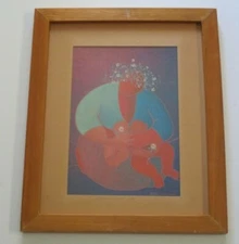 MAGDALENO ABSTRACT EXPRESSIONISM PAINTING SURREAL MOTHER  MODERNISM PORTRAIT 