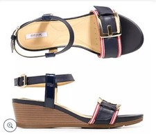 GEOX Sandalette Marykarmen Keilabsatz atmungsaktive Sohle Gr. 37, Marine