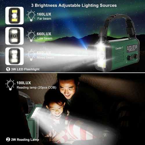 Brand New, Unopened Emergency Weather Radio - 20Ah NOAA/AM/FM, Solar, Hand Crank - Picture 4 of 11