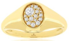 .28CT DIAMOND 14KT YELLOW GOLD ROUND SOLITAIRE CLUSTER OVAL BEZEL FUN MENS RING