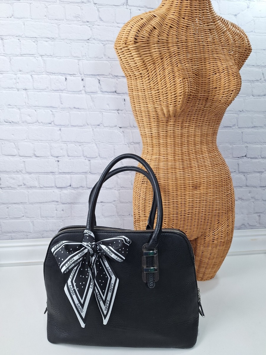 Charming Charlie Purse Bag Large Black Shoulder Bag Faux Leather