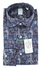 Finamore Napoli Navy Blue Paisley Shirt - Extra Slim - 2018022824 