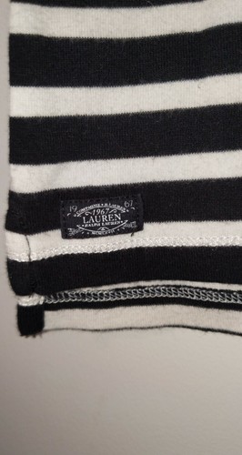 Lauren Ralph Lauren Women's Size Large Striped Top Button Shoulder Details - Picture 4 of 7