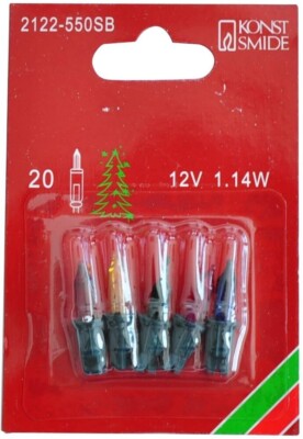 Konstsmide 2122-550SB Replacement Bulb, Blister of 5, Multicolor, 12V, 1.14W, Green Socket
