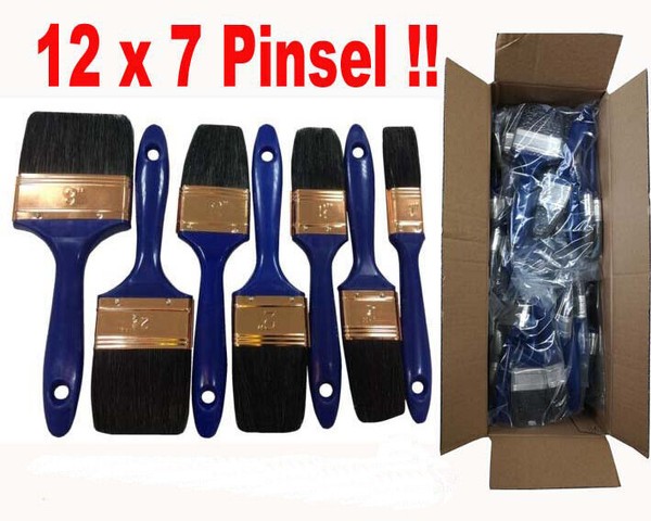 Malerpinsel, Lackierpinsel, Lasurpinsel, Pinsel Set Flachpinsel 12Satz 7 Tlg.-image