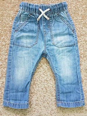 Next Cargo Baby Boy Girl Jeans Denim Pants Blue 6-9 Month
