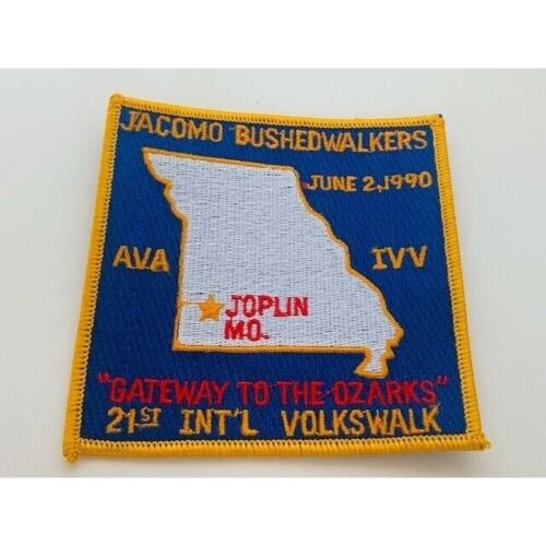 Advertising Patch vtg logo emblem sew on Jacomo Bushedwalkers Ozarks Joplin MO - Picture 1 of 2