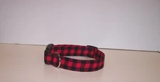 Wet Nose Designs Classic Red & Black Buffalo Check Plaid Dog Collar Lumberjack