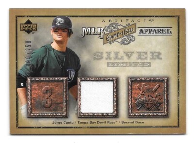 2006 ARTIFACTS #MLB-JU JORGE CANTU JERSEY 69/250 SILVER LIMITED MLB APPAREL,RAYS
