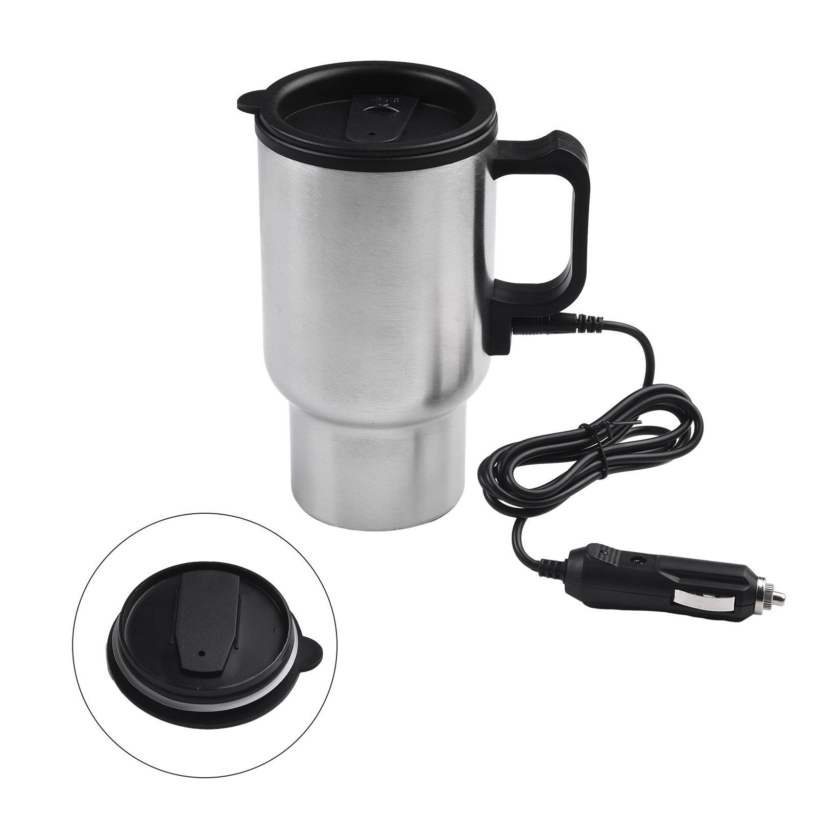 12V Car Heating Cup Electric Kettle Thermal Heater Boiling Coffee Bottle 500ML-image