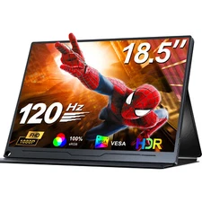 UPERFECT 18.5" Portable Monitor 120Hz Gaming Monitor 1080P FHD 100% sRGB w/VESA