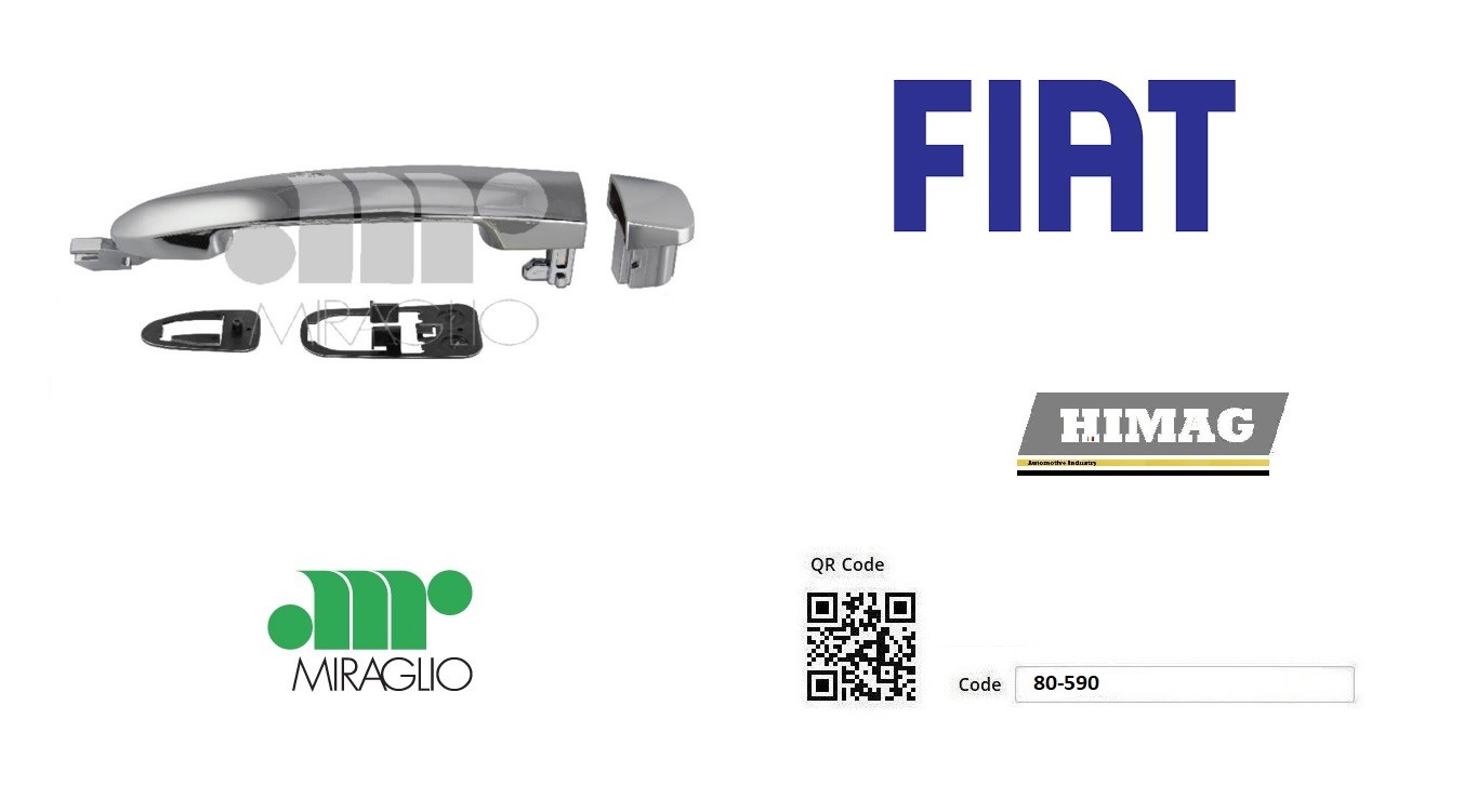 4 Maniglie Apriporta Pastica Cromato Fiat Bravo II 198 Lancia Delta III 844