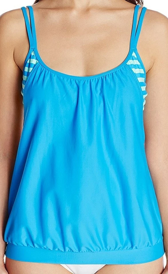 Próximo Sujetador deportivo Tankini con tirantes de playa barra azul para mujer talla 38B C Foto 3 de 4