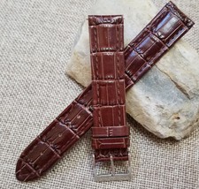 18 mm Mens Brown Genuine Leather Alligator Crocodile High Quality Watch Band New
