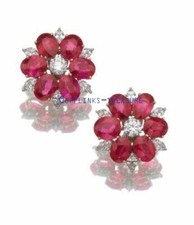 Natural Ruby  CZ Gemstones with 925 Sterling Silver Cufflinks For Men's
