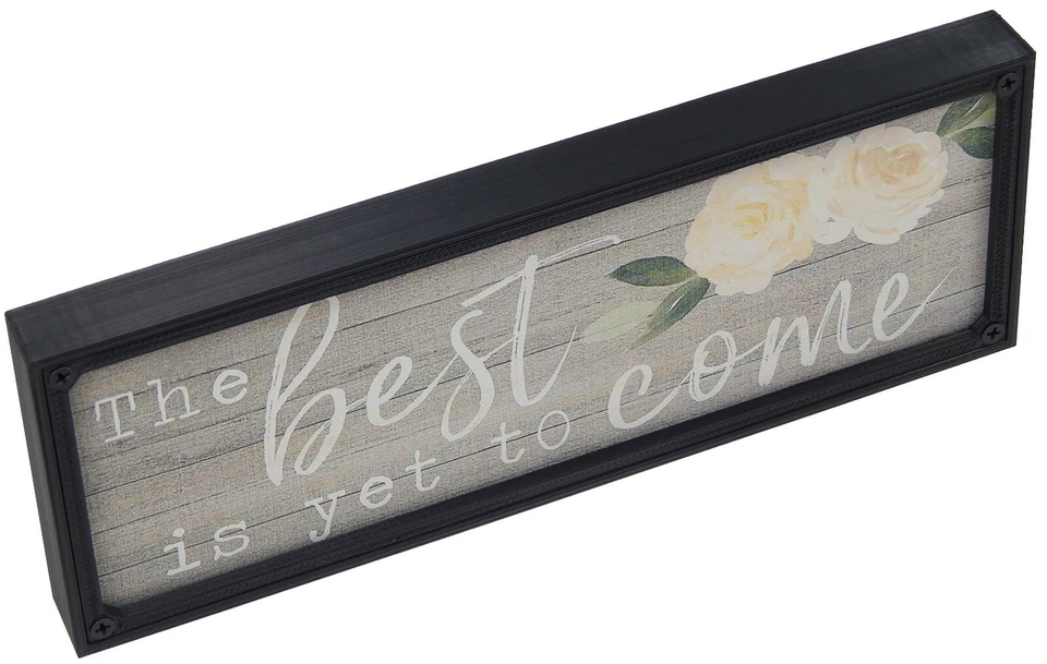 Best Is Yet To Come Farmhouse Sign Shelf Sitter Rustic Wall Art Home Decor Print - Image 2 of 2