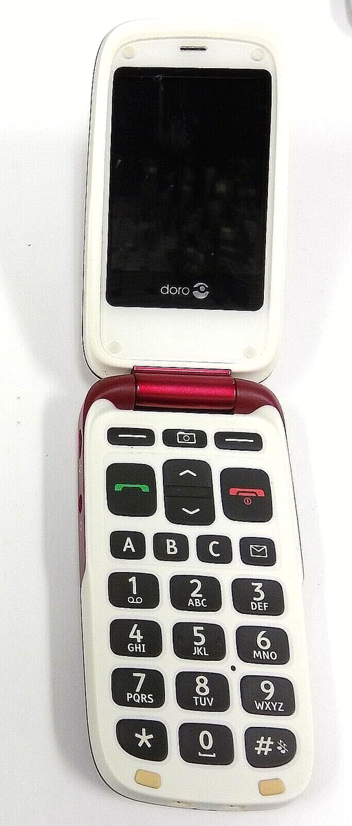 Doro PhoneEasy 618 - Red and White ( Consumer Cellular ) Flip