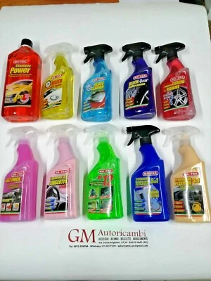 KIT LAVAGGIO MA-FRA AUTO INTERNI / ESTERNI VETRI CERCHI GOMME CRUSCOTTO CARROZZ