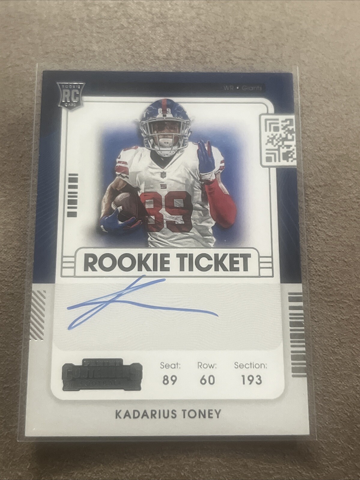 2021 Panini Contenders Kadarius Toney #110 Rookie Auto RC Chiefs