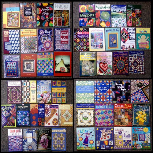 50 QUILTING BOOKS: Huge Mixed Collection, Quilt Book Lot, Knit Stitch Sew Quilts