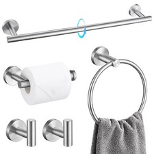 Bathroom Towel Bar Holder Sets Brushed Nickel 23.6 Inch Round Stainless Steel...