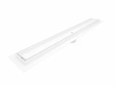 SereneDrains 304 SS Matte White Linear Tile in Shower Drain Kit Floor 16"-59"
