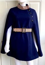Vintage Handmade Wool Belted Cape/poncho