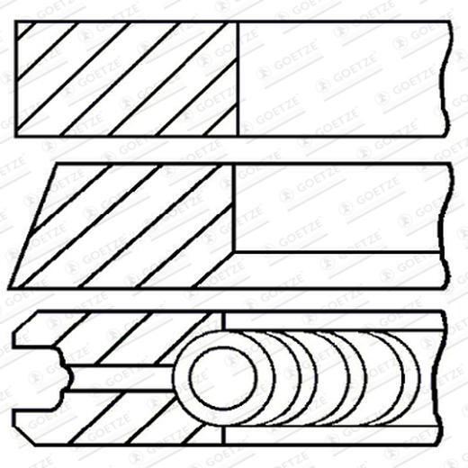 Goetze Engine Kolbenringsatz Kolbenringzange FüR VW Transporter IV Bus 70XB-image