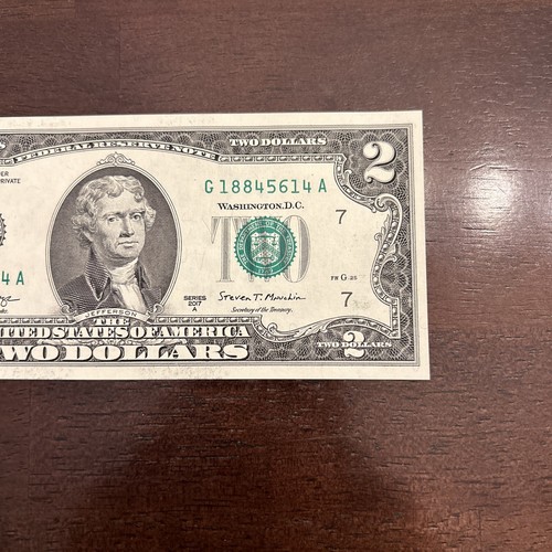 $2 Dollar Bill, 2017A Fancy Serial Number - Picture 2 of 6