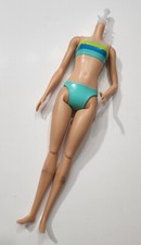 BARBIE NUDE BODY JOINTED KNEES BLUE SWIMSUIT FLAT FEET FOR REPLACEMENT OOAK DOLL
