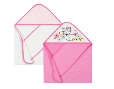 Gerber Cotton NEW 2 Pack Terry Hooded Towels PINK