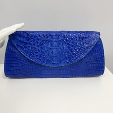 River Brand Crocodile Purse Clutch Royal Blue Credit Card Interior Slots