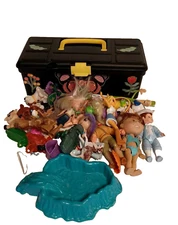 Toy figurines, Dolls, Mixed Lot  30+ Various Random Carry Case Included 