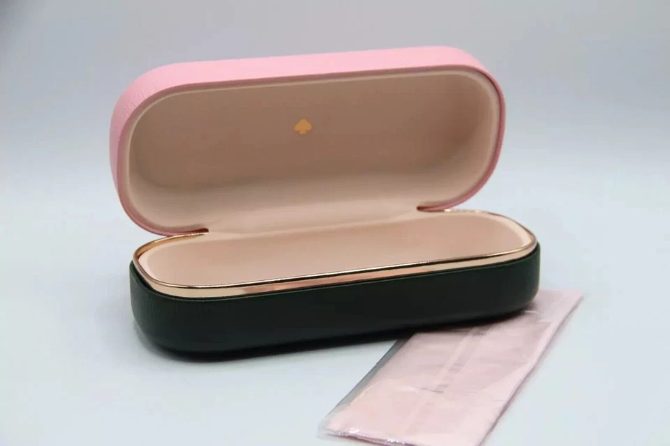 NUEVO KATE SPADE DURO GRANDE ROSA VERDE ESTUCHE ANTEOJOS TELA Foto 2 de 2