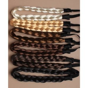 LADIES BRAIDED SYNTHETIC HAIR PLAITED PLAIT ELASTIC HEADBAND