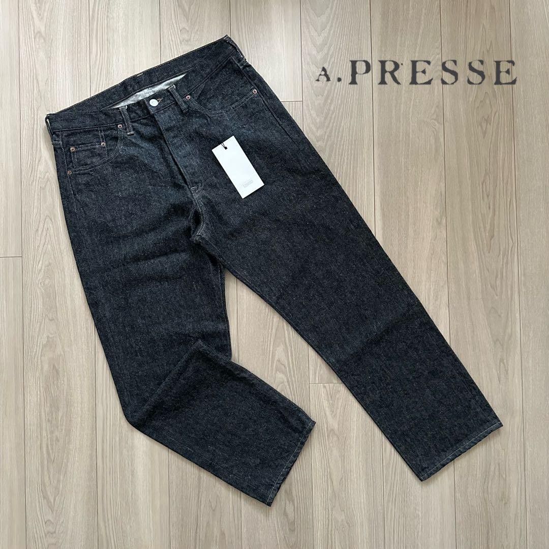 A.PRESSE Washed Denim Pants BLACK サイズ34 Vintage Black Washed Denim Pants 34
