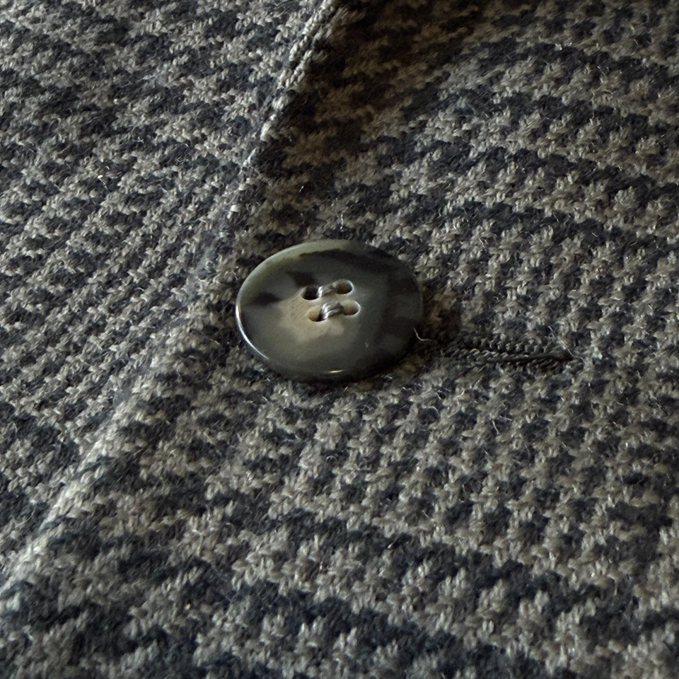 Blazer Jones New York Para Hombres Lana a Cuadros 40L Abrigo Deportivo Traje Chaqueta Marrón Grisáceo Foto 4 de 4