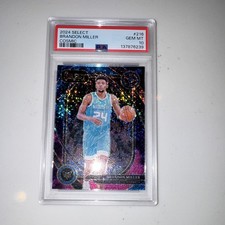 Panini 2024-25 Select Courtside Brandon Miller Hornets #216 Cosmic Prizm PSA 10