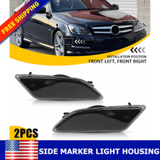 For 2012-2014 Mercedes W204 C250 C300 C350 Smoked Side Fender Marker Light Cover
