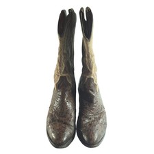 Dan Post Mens Brown Ostrich Leather Western C...