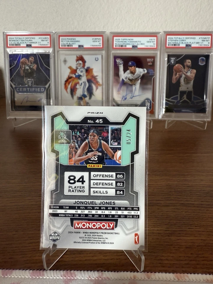 2024 Panini Prizm Monopoly WNBA Jonquel Jones Green /24 New York Liberty - Image 2 of 2