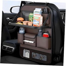 Universal Foldable Car Backseat Organizer with Table Tray, Car 1 Pack Brown