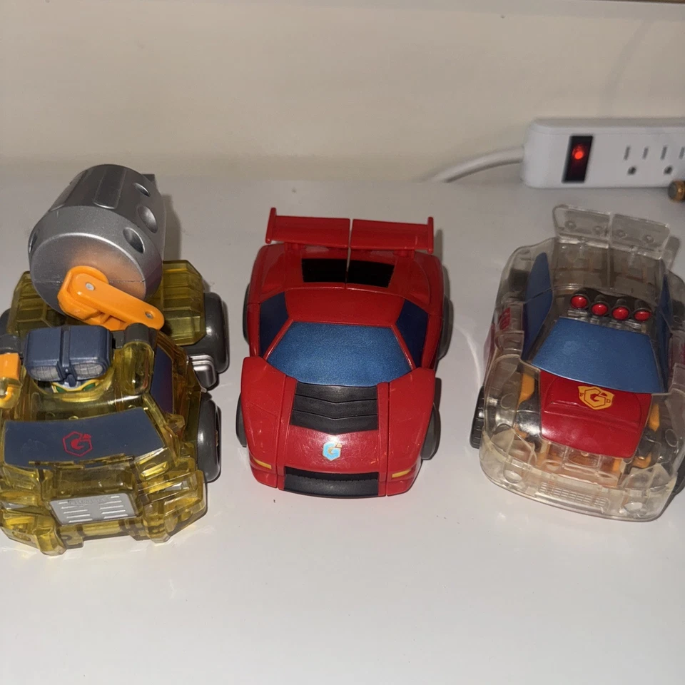 Playskool Go-Bots Deluxe Class Speed Racer Transformers Rare lot set of 3 chase - Image 2 of 4