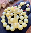 White Natural Baltic Amber 36g. Islamic Prayer Rosary 12 mm. 33 Beads Tesbih