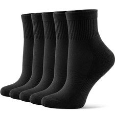 5 Pairs Mini Crew Ankle Socks Cushioned Running Casual Socks for Women and Me...
