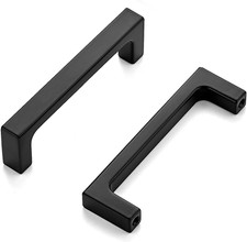 Matte Black Cabinet Pulls - 50 Pack 3" Square Bar Drawer Handles