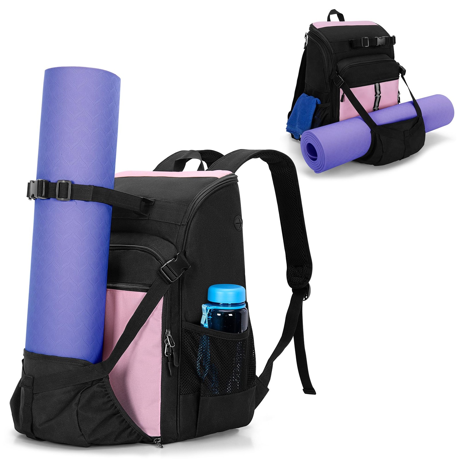 GOBUROS Yoga Mat Bag with Mat Holder for Women and Men Yoga Mat Carrier Backp...