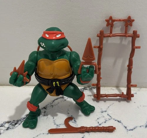 Vintage 1988 TMNT MICHAELANGELO Figure With Weapons - COMPLETE SET