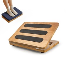 Adjustable Wooden Under Desk Footrest with Washable Foam Cushion