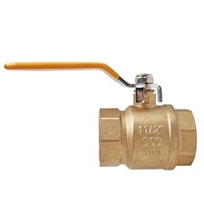 11/2" Full Port Ball Valve, 1.5" LeadFree Brass Ball Valve, Female Threaded N...